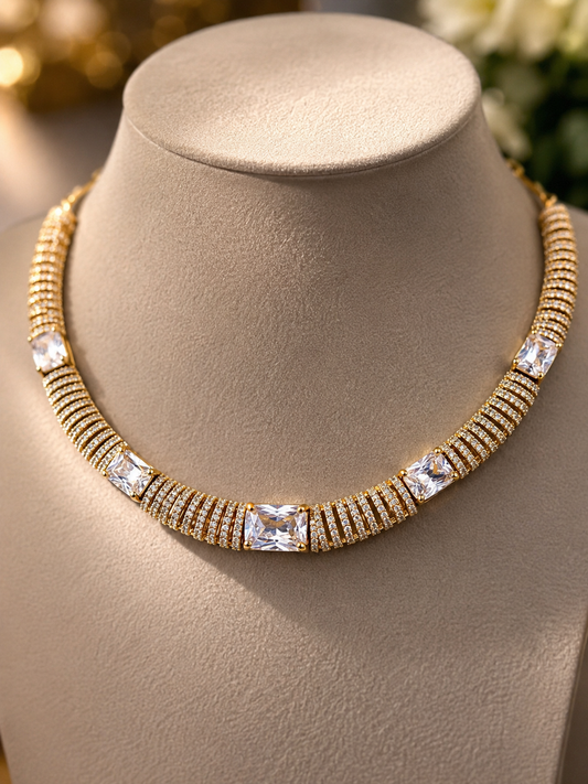 Moonlit Crystal Statement Necklace