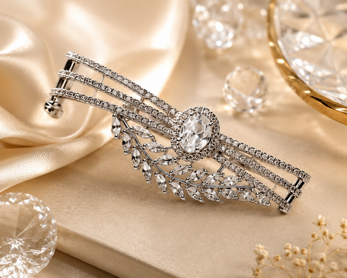 Royal Radiance Diamond Leaf Bracelet