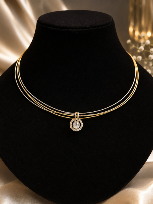 Celeste Triple-Layer Crystal Necklace