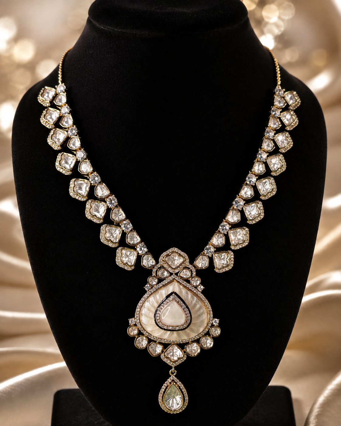 Royal Pearl Teardrop Necklace & Earrings Set