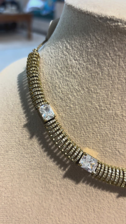 Moonlit Crystal Statement Necklace